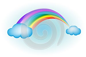 Rainbow with clouds decoration vector