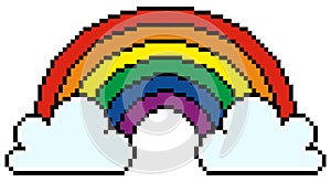 Rainbow and clouds pixel art