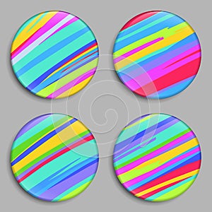 Rainbow. Color Buttons. Rainbow 3D Buttons. Vector