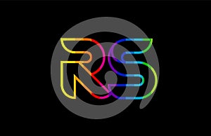 rainbow color colored colorful alphabet letter rs r s logo combination