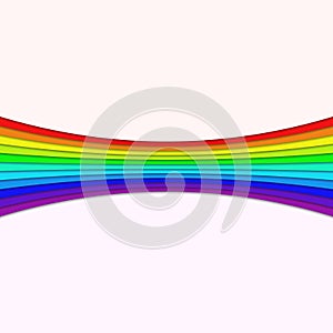 Rainbow color curved stripes - vector page separator design element