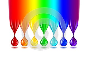 Arcobaleno colore gocce su bianco 