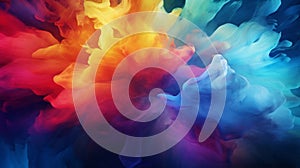 Rainbow color exploding, creativty and inspiration concept colorful background. Generative AI photo