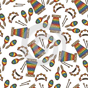 Rainbow Color Music Seamless Pattern