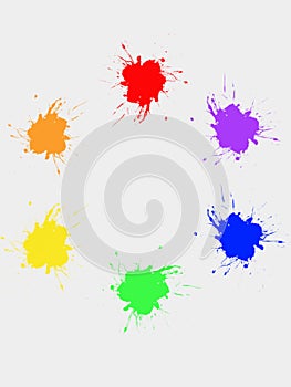 Rainbow color paint splash circle