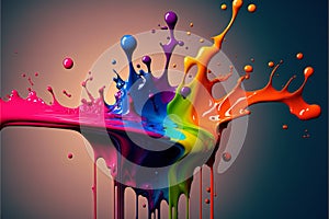 Rainbow color paint splash wallpaper background, abstract background