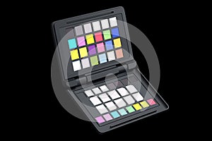 Rainbow color palette or colorchecker calibration passport for post production