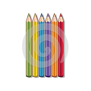 Rainbow color pencils vector