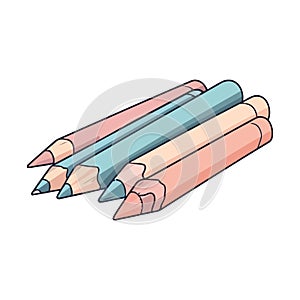 A rainbow of color pencils on a white backdrop