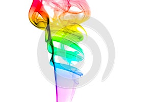 Rainbow color smoke flame photo