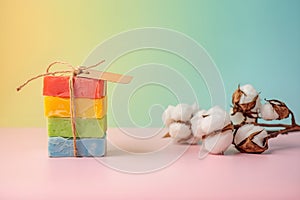 Rainbow Color Soap Bars with Label â Gradient Background Natural Bath Gift.