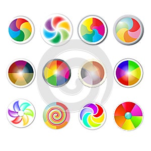 Rainbow Color Web Button Set