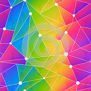Rainbow color web triangle seamless pattern