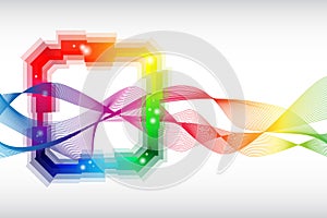 Rainbow colored abstract template