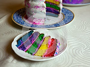 Rainbow colored cake honoring the same sex marriage recognition