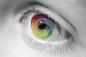 Rainbow Colored Childs Eye