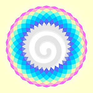 Rainbow colored circular mandala design