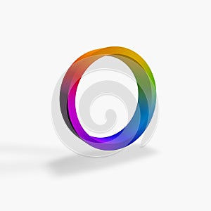Rainbow-colored 3D circle or ring photo