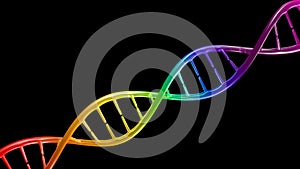 Rainbow Colored DNA Double Helix In Motion
