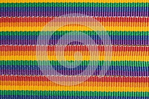 Rainbow colored fabric stripes