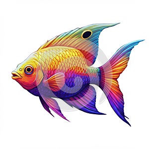 Rainbow Colored Fish Illustration