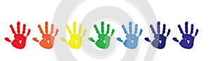 Rainbow colored handprints