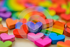 rainbow-colored hearts, to convey a message of love and unity for the entire spectrum of identities photo