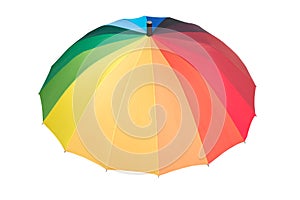 Rainbow colored opened umbrella