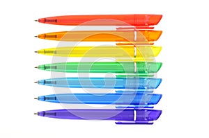 Rainbow of colored pens