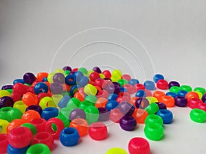 Rainbow colored plastic beads
