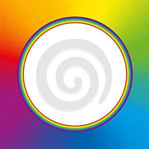 Rainbow Colored Ring Colorful Background White Center