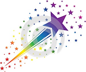 Rainbow Colored Shooting Star
