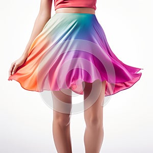 Rainbow Colored Skirt: Algeapunk Style With Digital Airbrushing