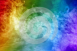 Rainbow colored smoke