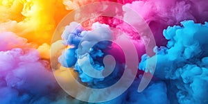 Rainbow Colored Smoke Cloud