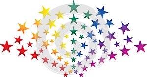 Rainbow Colored Starburst Graphic