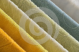 Rainbow of colored towels