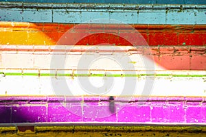 Rainbow colored urban staircase in Balat, Istanbul