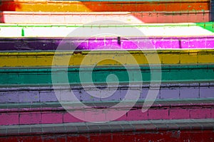 Rainbow colored urban staircase in Balat, Istanbul