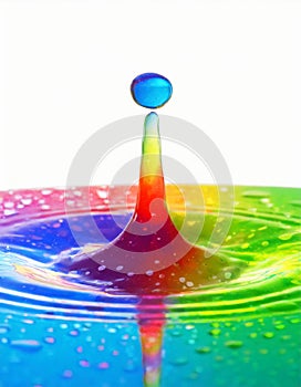 Rainbow colored water drop