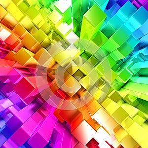 Rainbow of colorful blocks