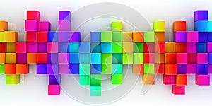 Rainbow of colorful blocks abstract background