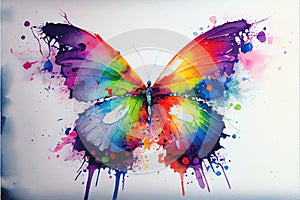 Rainbow Colorful butterflies wings flying butterfly