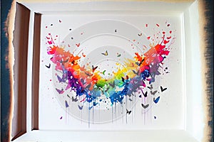 Rainbow Colorful butterflies wings flying butterfly