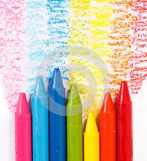 Rainbow colorful crayon color for children