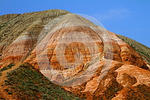 Rainbow colorful eroded slopes