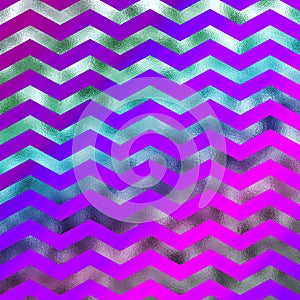 Rainbow Colorful Faux Foil Metallic Chevron Pattern Chevrons