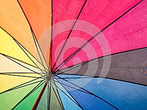 Rainbow colorful inside umbrella for background