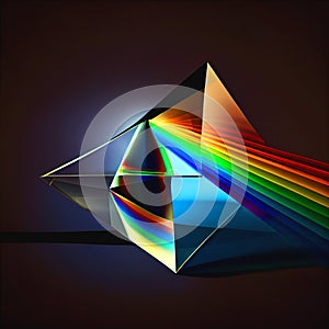 Rainbow colorful light refracting prism refraction