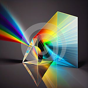 Rainbow colorful light refracting prism refraction